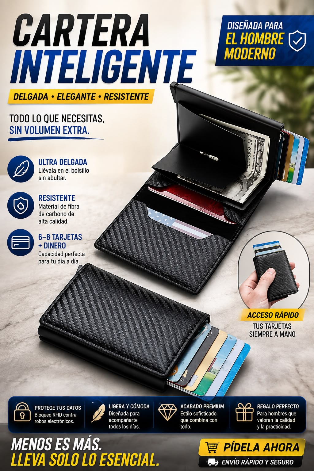 Cartera de Aluminio Antirrobo RFID